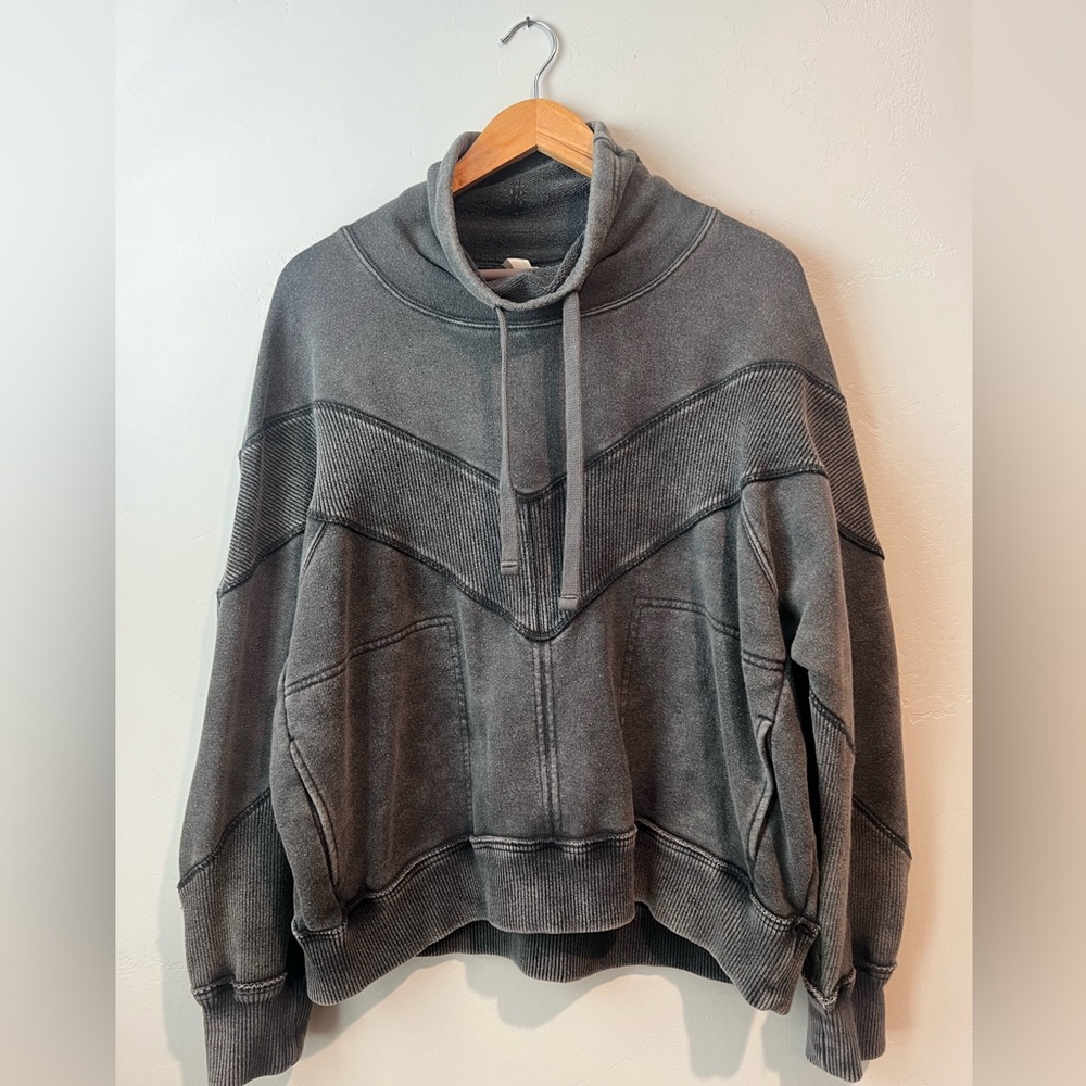 FP Movement Cowl Neck Pullover in Size Small Charcoal color